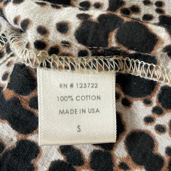 Xirena Leighton Animal Print Midi Slit V Neck Brown Dress Size Small - Picture 10 of 12